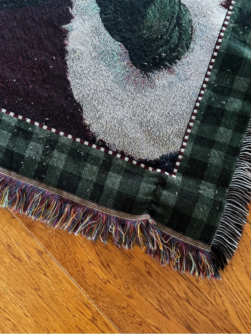 American Weavers Santa Claus Christmas Throw Blanket 51x61 Tapestry Fringe USA